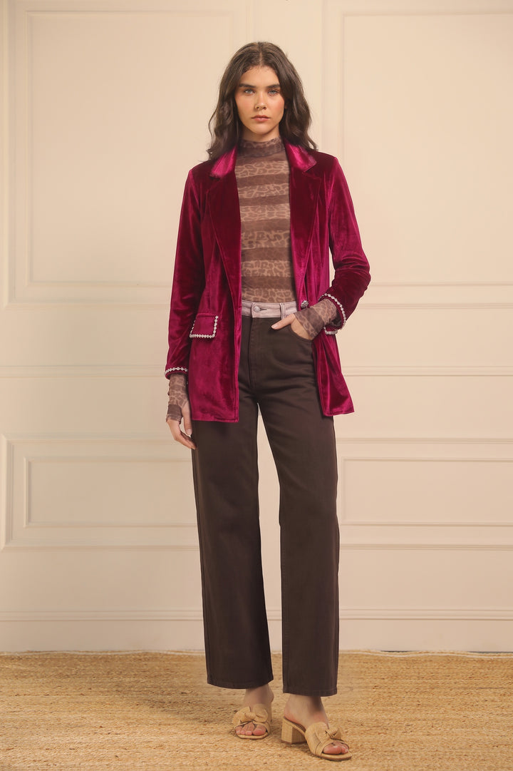 Blazer Velvet Dream Wine