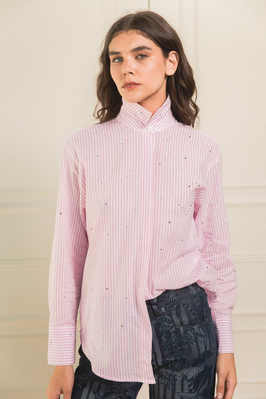 Camisa Shiny Heart Hot Pink