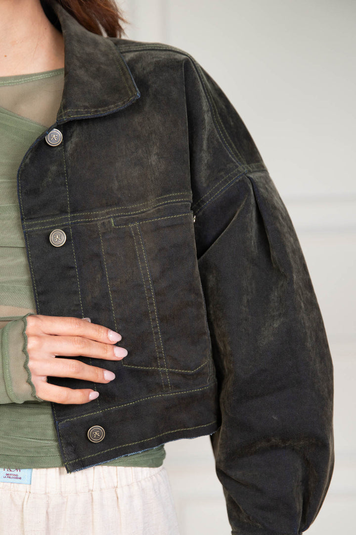 Chaqueta Balloon Velvet Military