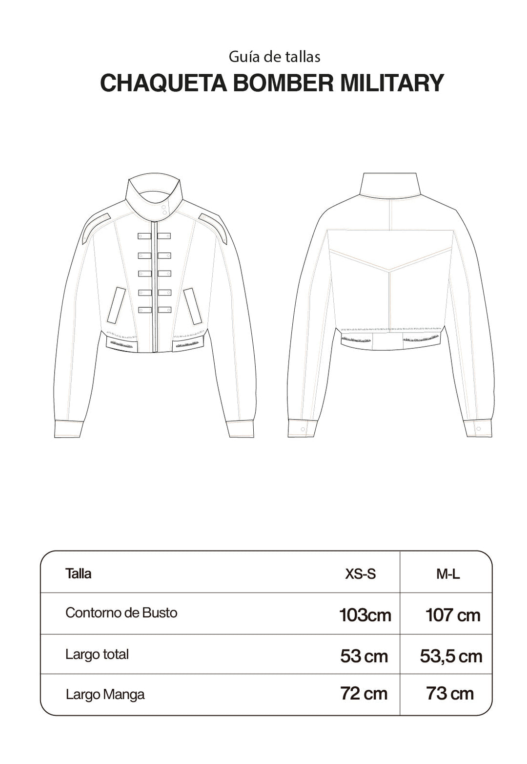 Chaqueta Bomber Military Negro