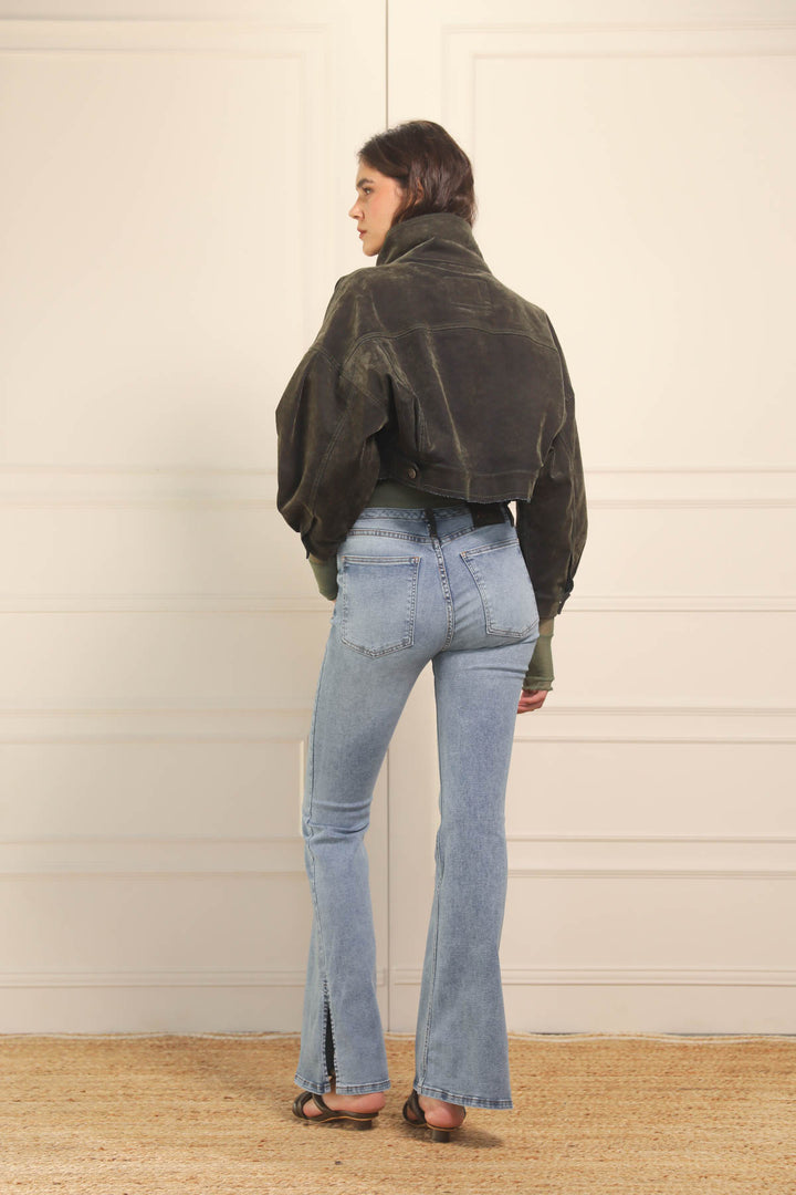 Jean Leia Velvet Military